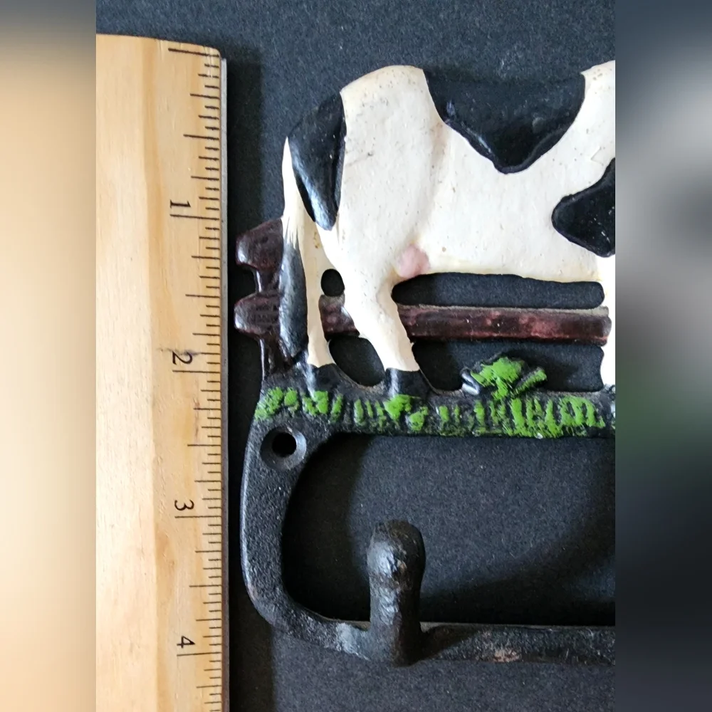 Cast Iron Handpainted Cow Wall Hook